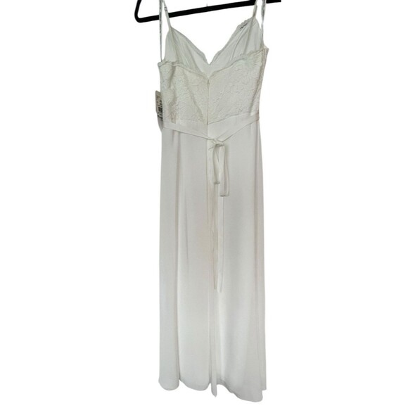 DB Studio Wedding Dress NWT Sz 10 Scalloped V-Neck Lace Bodice A-Line Soft White - Picture 8 of 16